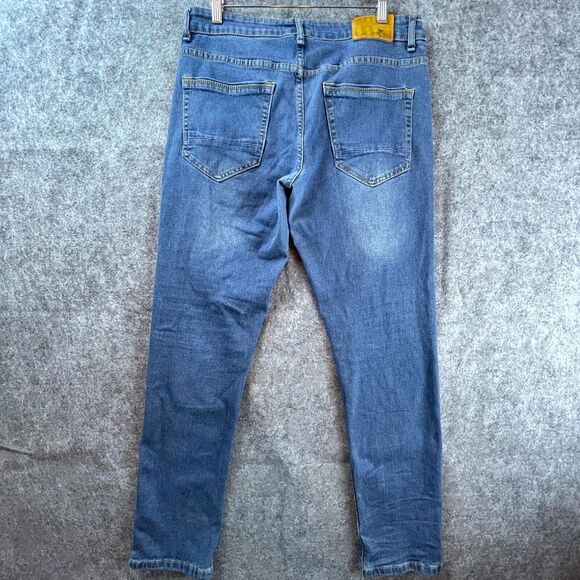 Smith & Mills Jeans Men 32 Blue Denim 5 Pockets Straight Stretch Workwear - Picture 2 of 12